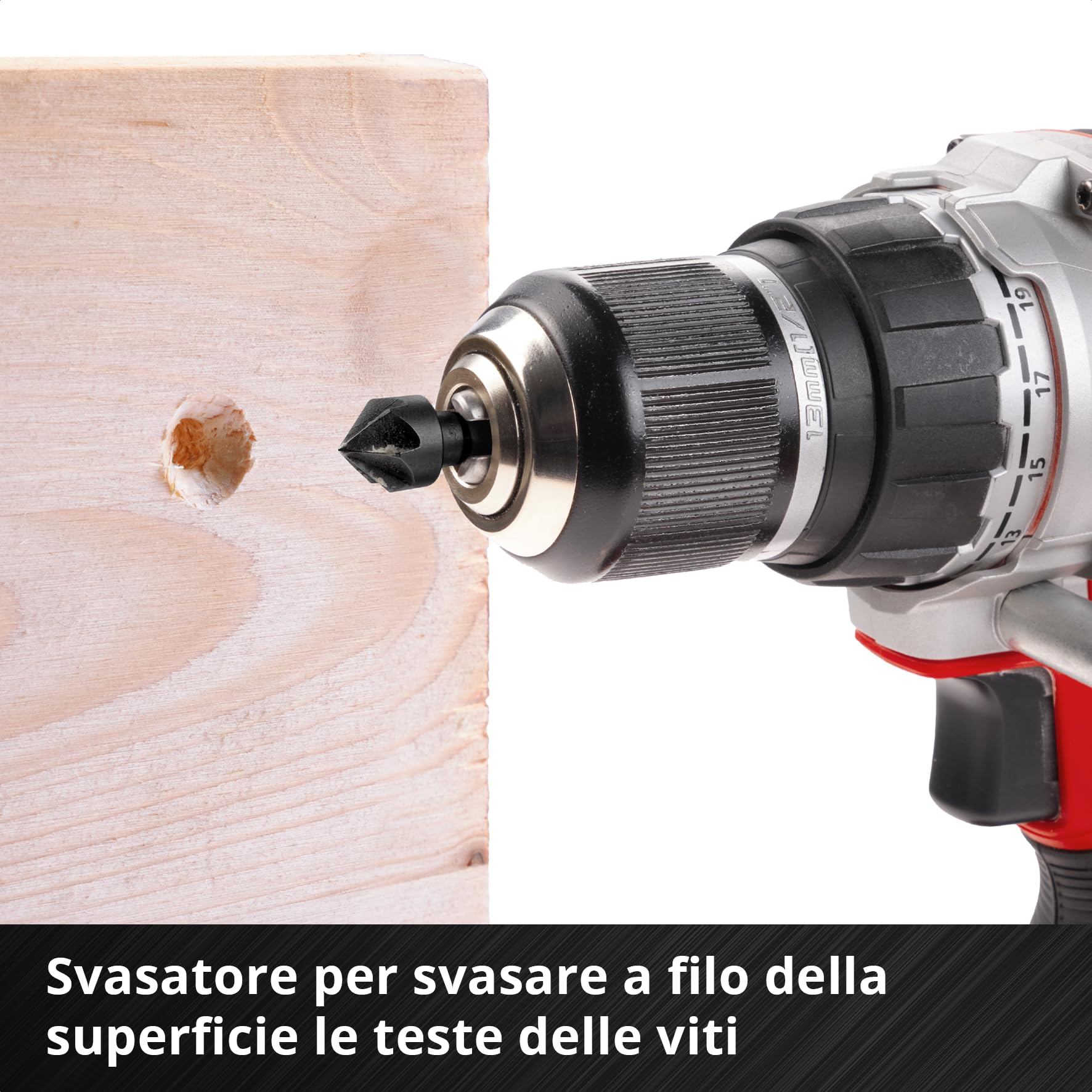 Set di punte e trapani originali Einhell XL-CASE da 95 pezzi resistenti agli urti (punte, punte da trapano, portapunte, chiave a bussola, svasatore, arresto del trapano, chiave a perno) | Inserti S2 25 e 50 mm | set punte | portainserti | bussole | svasat