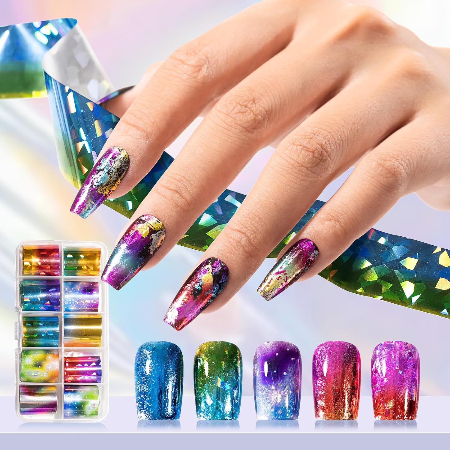 GELLEN 18ml Nail Foil Glue Gel, Foil Transfer Gel for Nails Stickers, Nail Foils Transfer Nail Art Glue Gel Polish, Complete Clear Transferred Pattern, Cure 30-60s, Non-toxic HEMA Free TPO Free