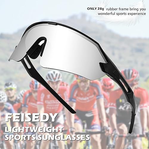 Miniatura 4 de FEISEDY Gafas de sol deportivas para hombres y mujeres, protección UV400 al aire libre, ciclismo, conducción, pesca, B2987