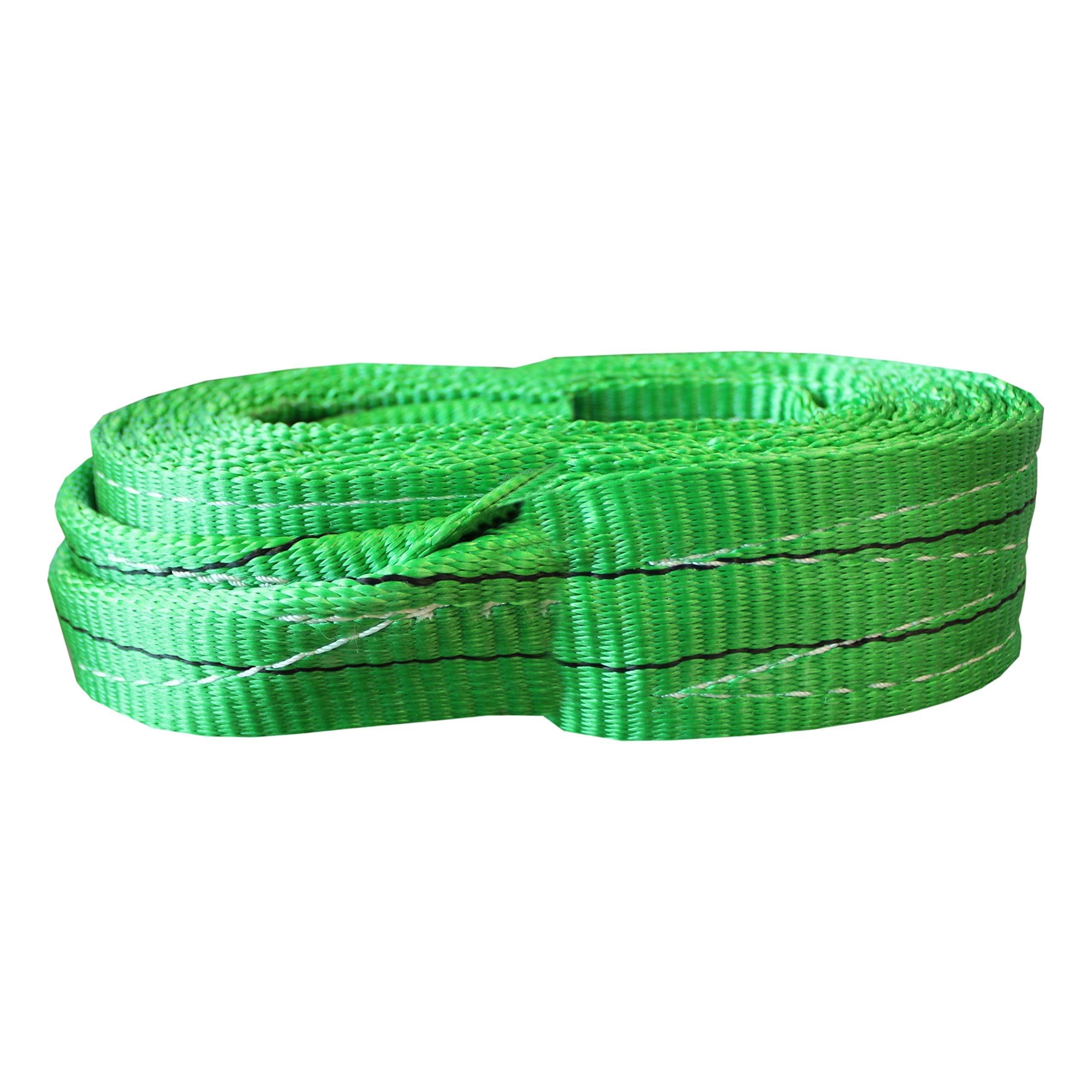 Fascia Verde per il Sollevamento, Portata 2000 kg, Cinghia di Sollevamento 2 ton, Alta resistenza in Poliestere, Imbracatura di carico Antiusura (5 metri)