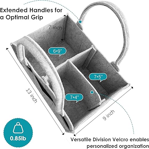 Vista 2 de Cute Castle Paquete de 2 organizadores de pañales Organizador portátil para bebé con asa, contenedor de almacenamiento de guardería y organizador