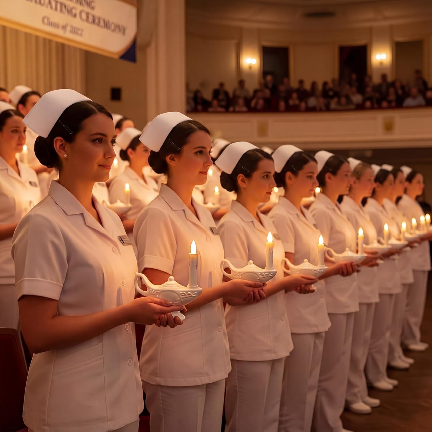 Teenyyou 12 Pcs Nurse Graduation Lamp Nursing Lamp for Pinning Ceremony Battery Powered Nightingale Lamps Nurse Week Gift LED Candle (Batteries Not Included) (Full White,Large)