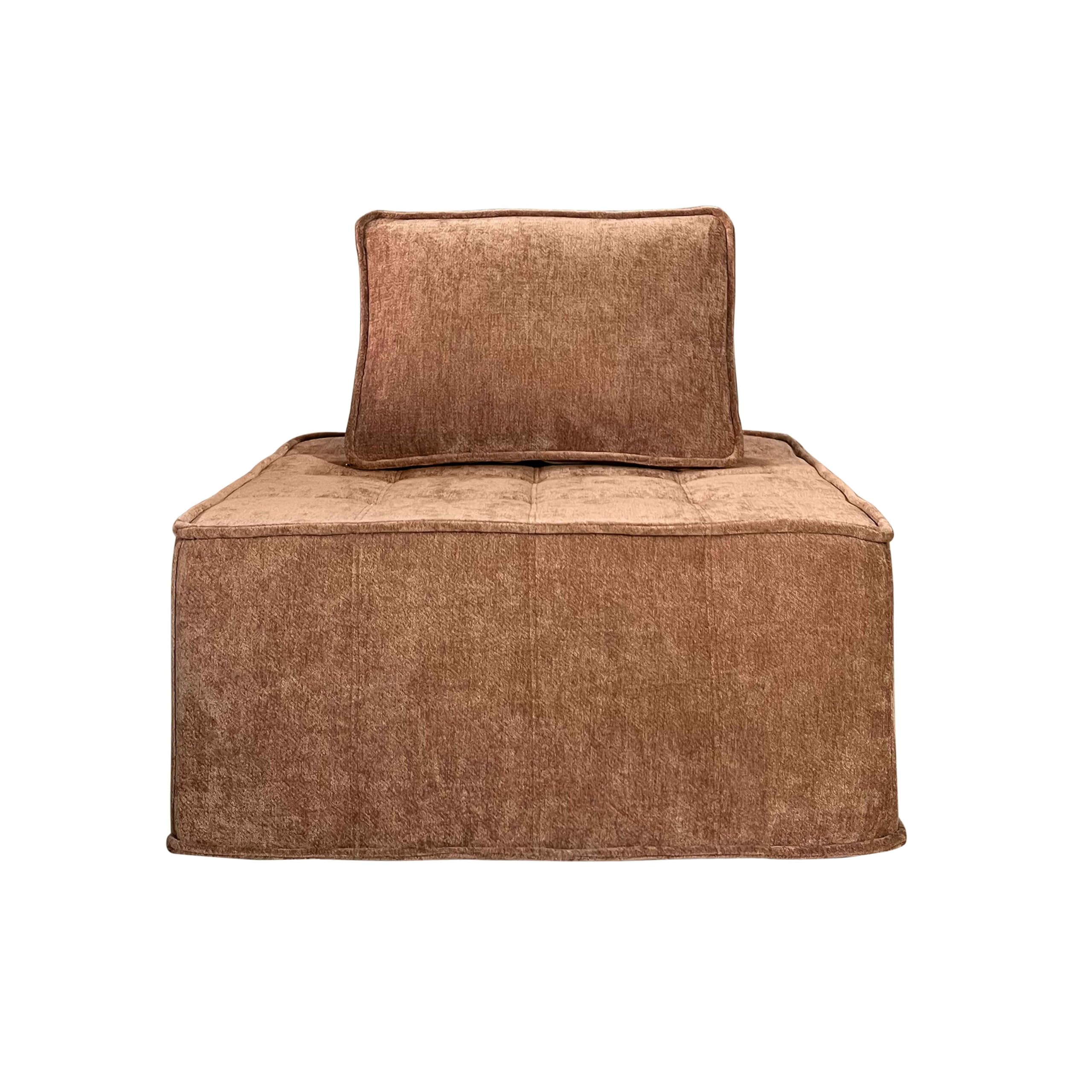 Oviala Tiby Modulares Sofa, 3-Sitzer, Stoff mit Kissen, Terrakotta, L 255 cm
