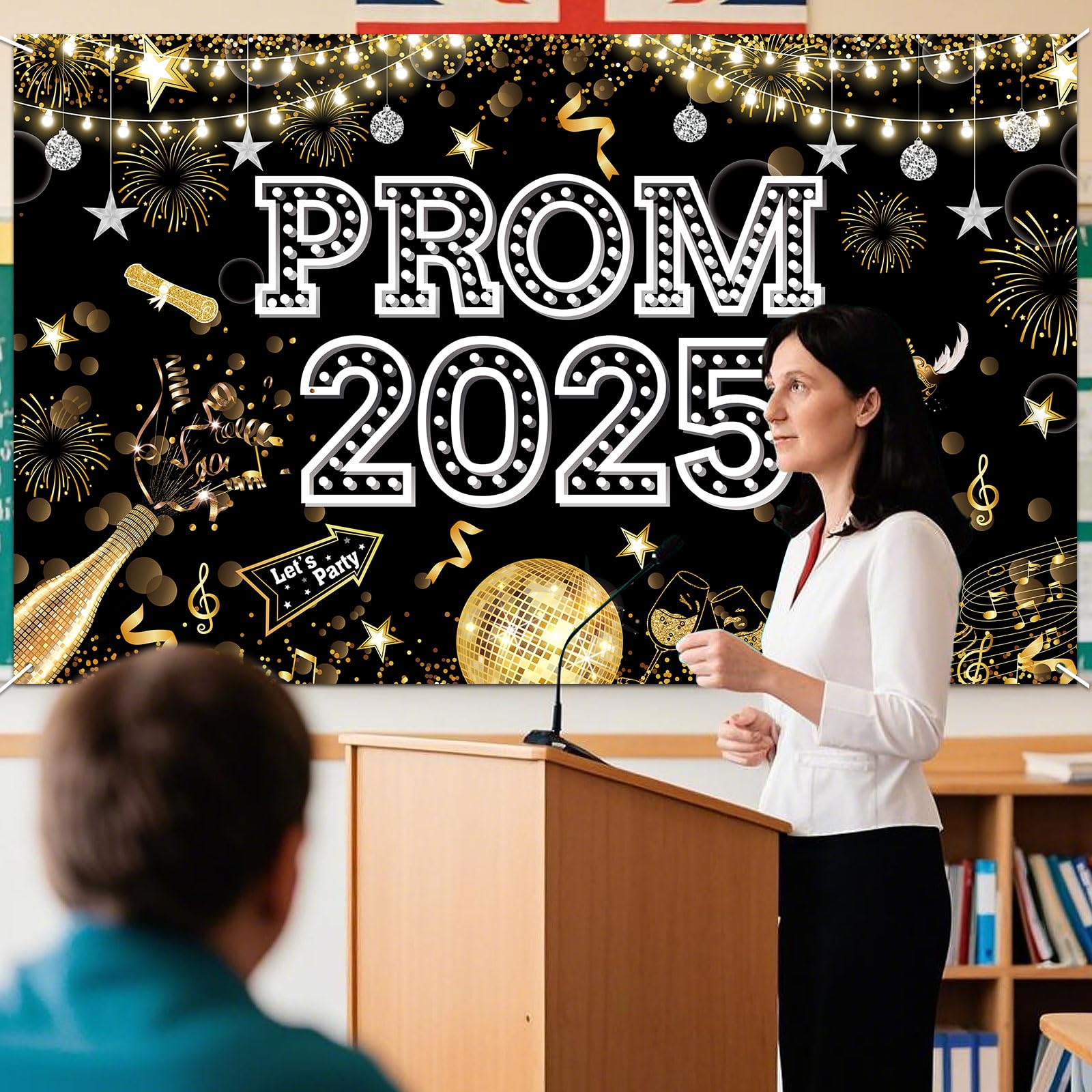 Prom Banner 2025, Prom Decorations 2025, Large Class of 2025 Background Decorations, Graduation Party Supplies 180 X 110CM - Image 4