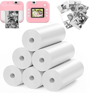 6 Rolls Thermal Printer Paper for Kids Instant Print Camera, Kids Camera Paper Roll Refill, HD Thermal Paper Compatible with Most Instant Print Camera for Kids