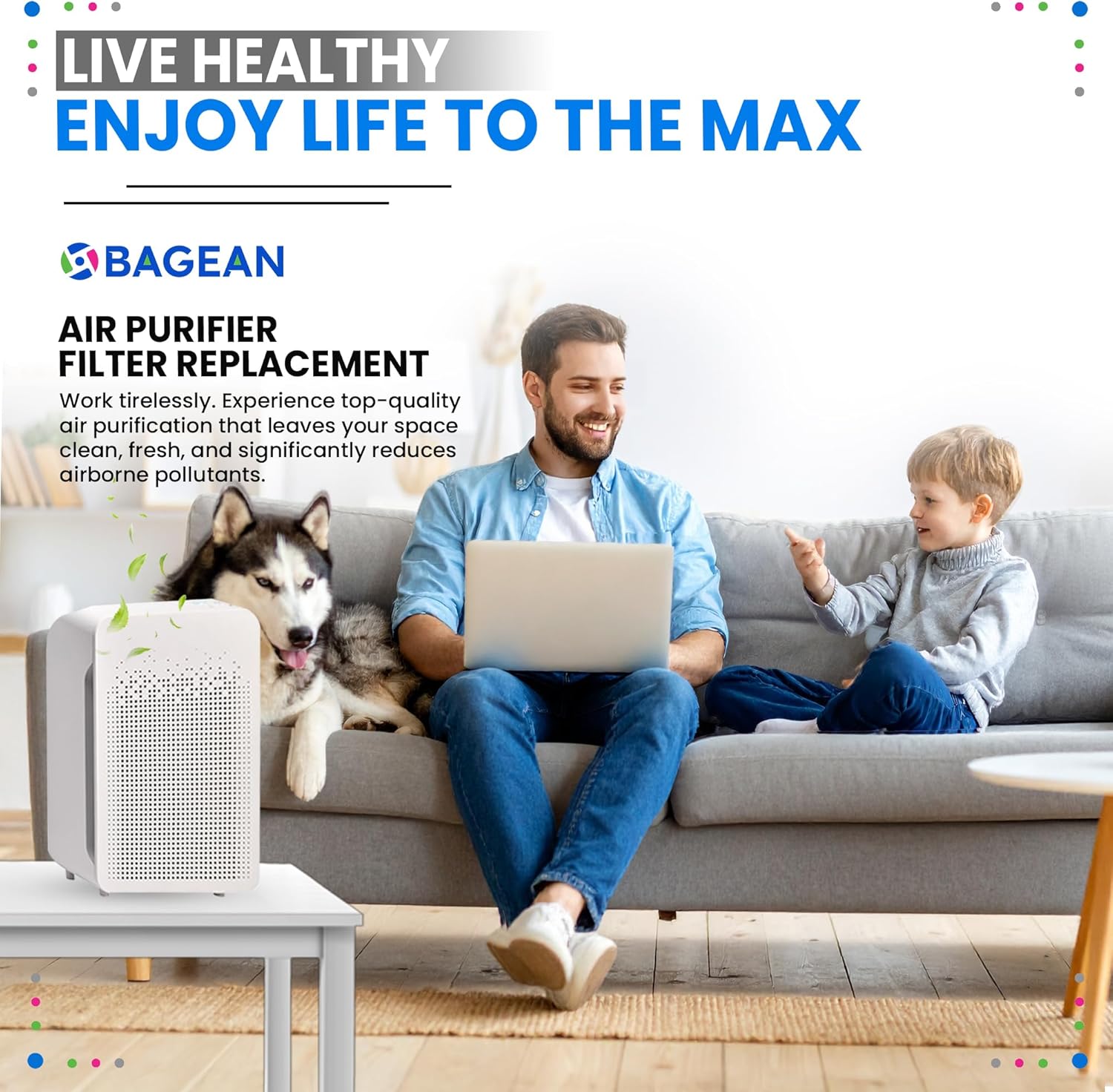 Bagean C545 HEPA Filter S Compatible with Winix Air Purifier Filter Replacement 1712-0096-00 - H13 True HEPA with Activated Carbon Filters 99.97% Particles and Purifies Air (2 HEPA+ 8 Carbon)