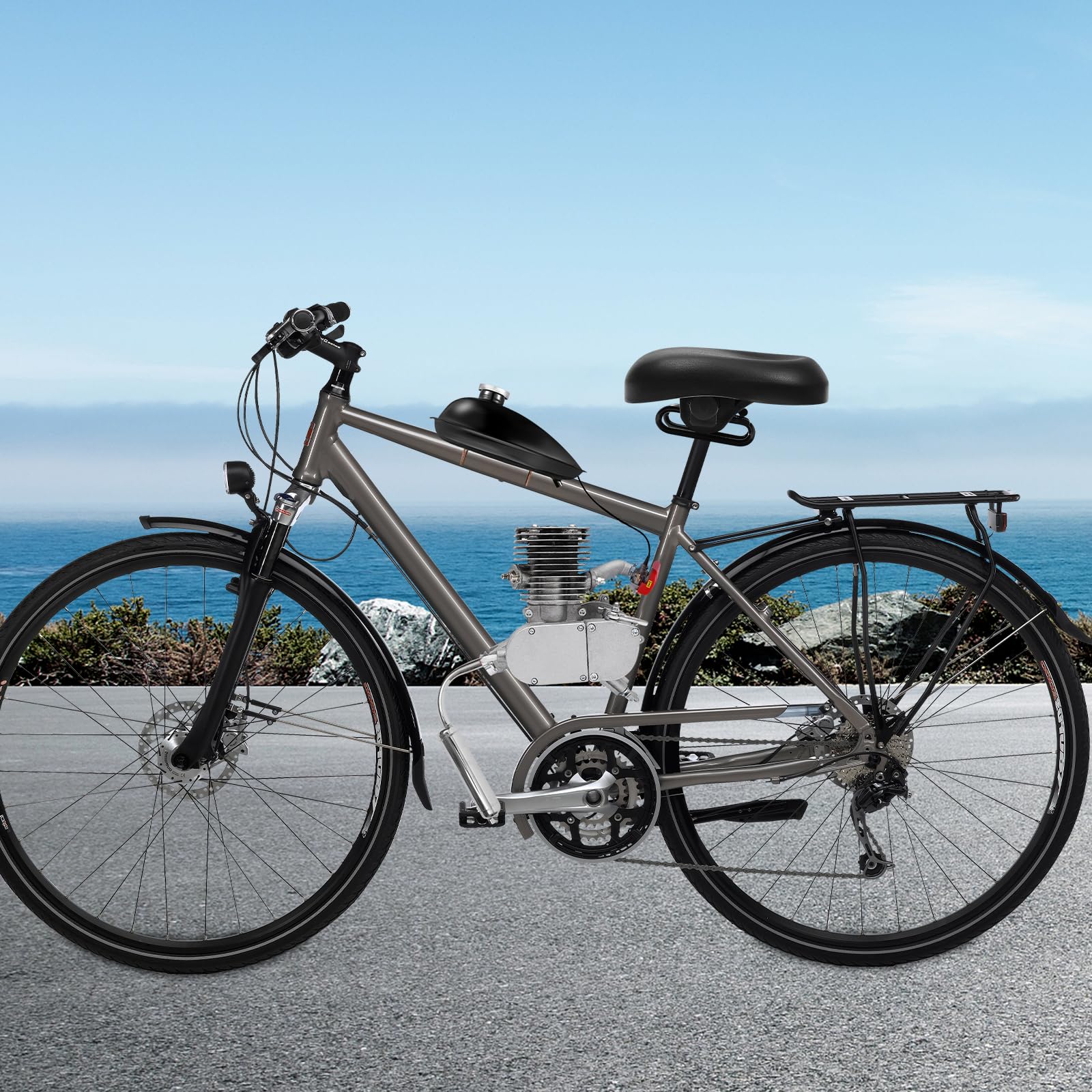 Kit de motor para bicicleta de 100cc, 36 dientes, 2 tiempos, motor de gasolina para bicicleta, encendido CDI, refrigeración por aire, kit de conversión para bicicleta motorizada para cuadro V de 26-28