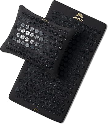 ShaktiMat Premium Acupressure Mat & All-Over Pillow Set, Level 1 Intensity in Black, Thousands of Signature Spikes That Massage Muscles, Aid Sleep & Unlock Inner Tension | Similar to Acupuncture