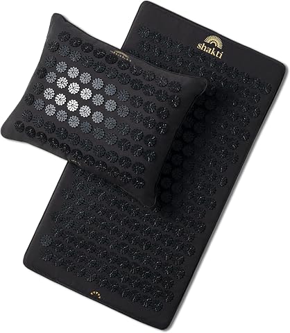 ShaktiMat Premium Acupressure Mat & Pillow Set, Level 2 Intensity, Black