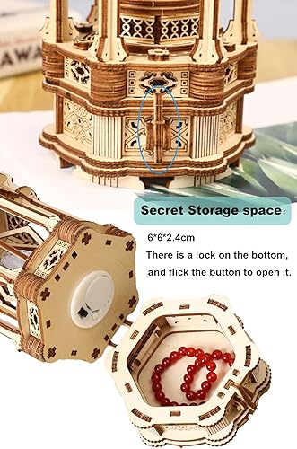 Miniatura 5 de Rompecabezas 3D para adultos, rompecabezas de madera, kit de modelo de linterna para adultos, regalo único, decoración de escritorio estética con