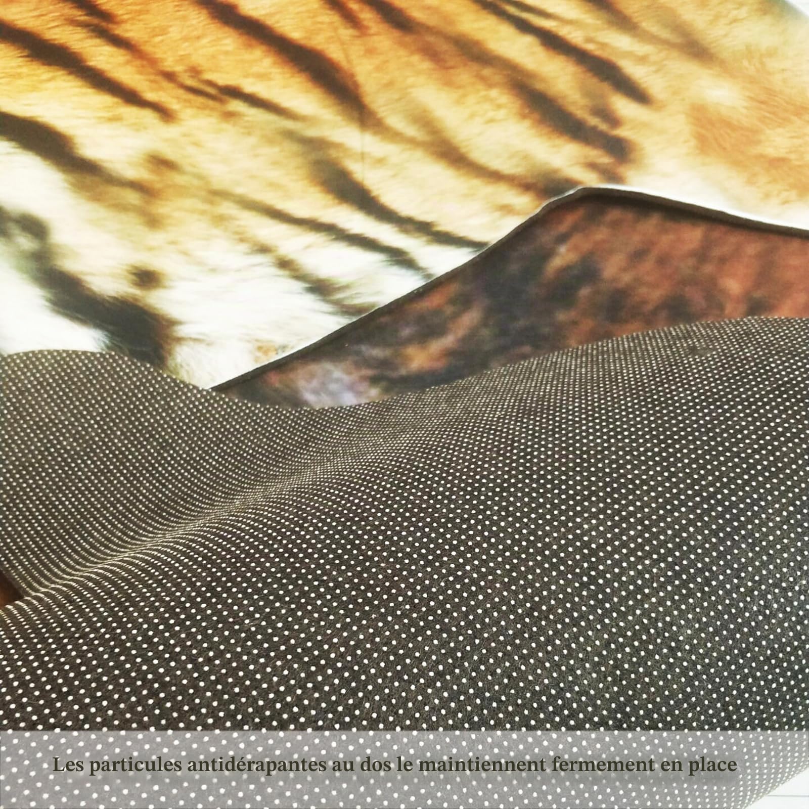 Tapis en Fausse De ZèBre,Tapis en Peau d'animal,Tapis à Imprimé LéOpard,Tapis en Peau De Vache SynthéTique,avec RevêTement Peau BêTe,AntidéRapant,pour Chambre à Coucher,Salon