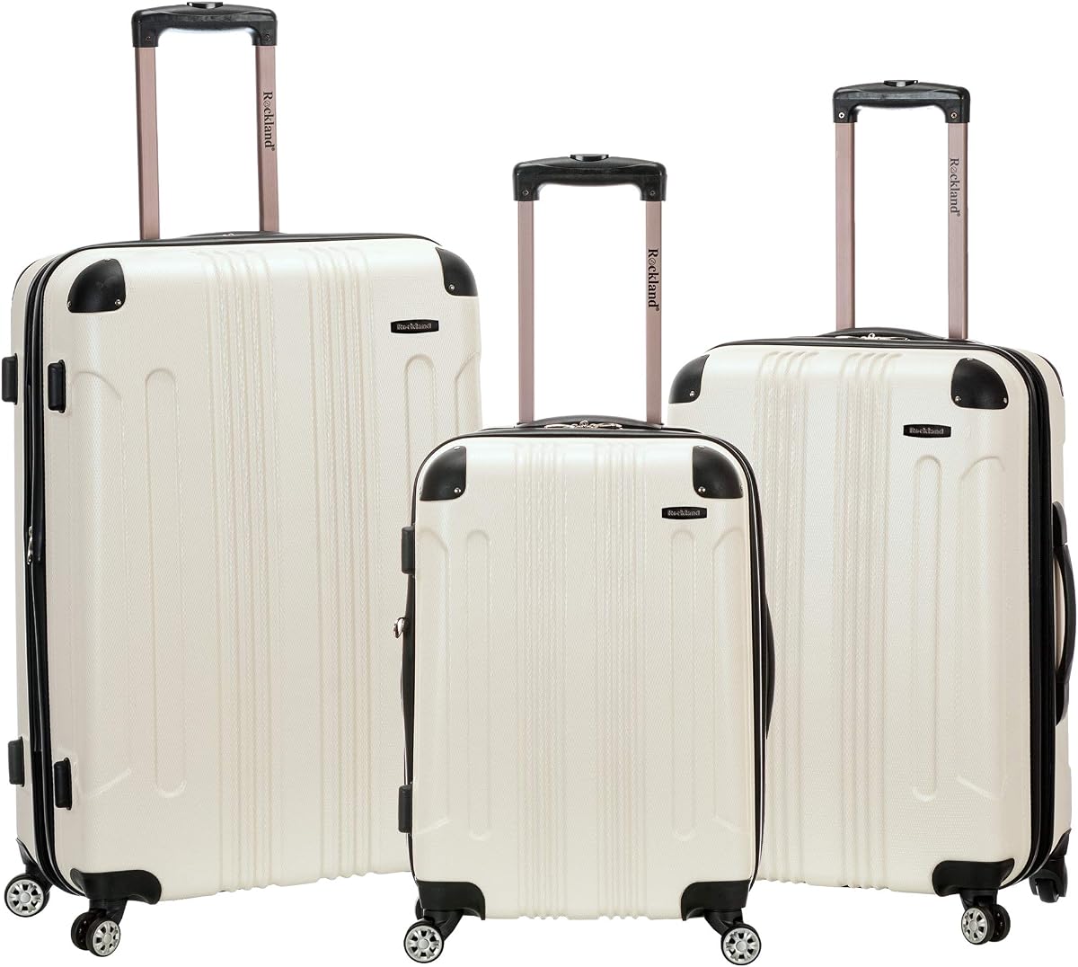 London Hardside Spinner Wheel Luggage, White, 3-Piece Set (20/24/28)