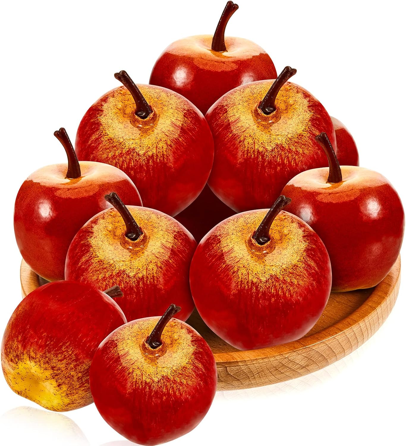 Dingion 16 PCS Christmas Fake Reds Apples Decorations Artificial Mini Red Apples Ornaments Lifelike Fruits Fake Apple for Christmas Home Kitchen Table Basket Photography(16 Pieces,1.78 x 1.78 Inch)