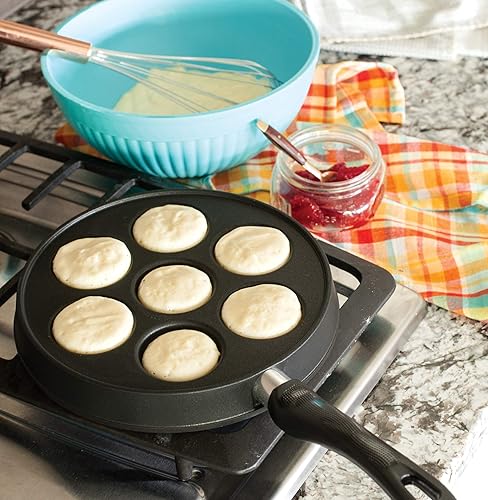 Miniatura 2 de Pieza de hierro de aluminio fundido para hacer Ebleskiver daneses especialidades internacionales de Nordic Ware 16 Negro