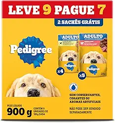 Pack Ração Úmida Pedigree Sachê Carne e Frango para Gatos Adultos - Leve 9 Pague 7