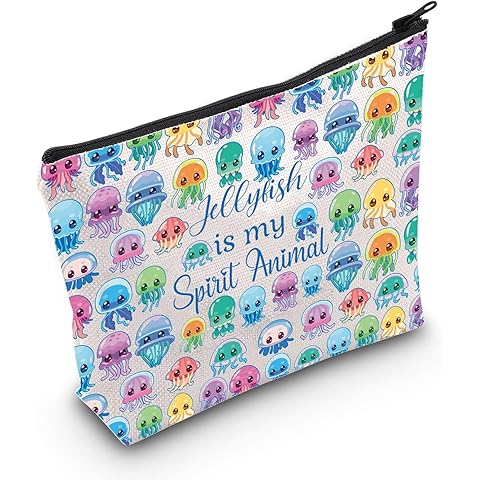 WZMPA Jellyfish Cosmetic Bag Jellyfish Lover Gift Jellyfish Is My Spirit Animal Makeup Zipper Pouch Bag Jellyfish Merch (Jellyfish spirit)