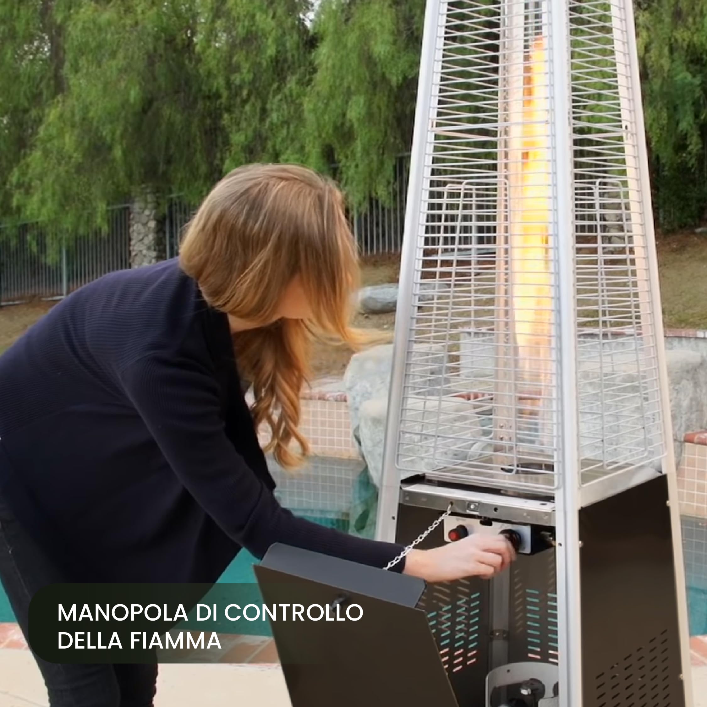 BU-KO Riscaldamento a gas esterno 13 kW Bruciatore a propano acciaio inossidabile