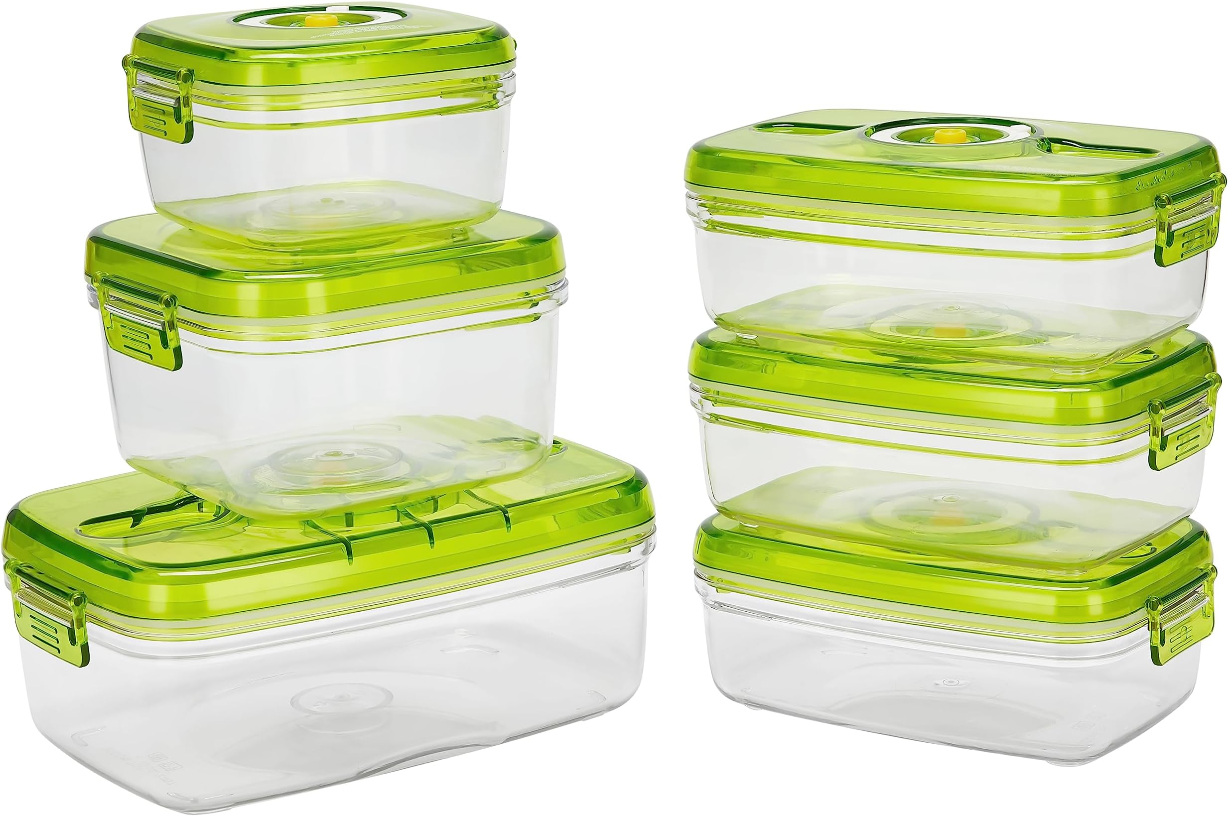 Vacuum Seal Food Storage Containers - BPA Free, 100% Leak Proof, Freezer & Microwave Safe Lunch Box for Food Fresh 6Pcs