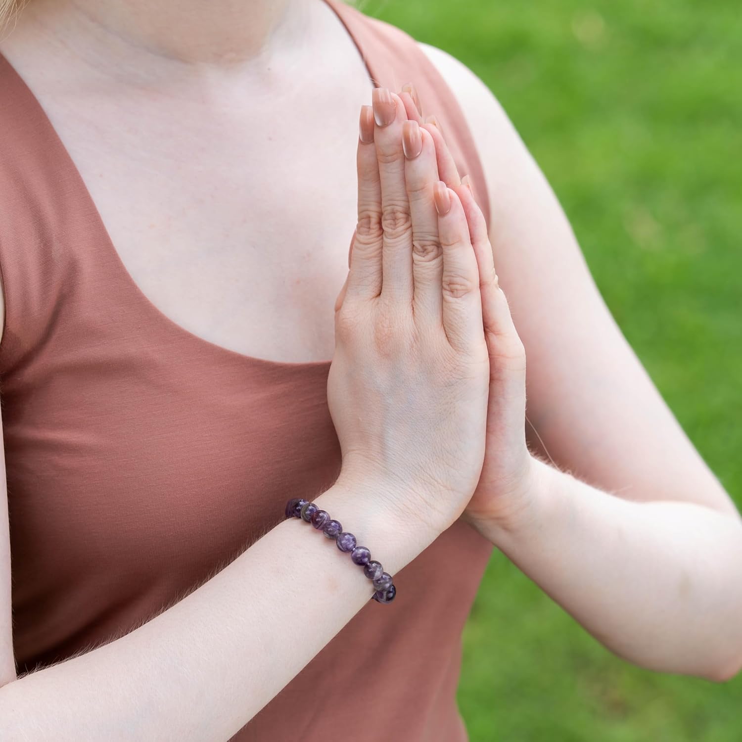 Amethyst Healing Bracelet – 8mm Natural Gemstone Beads, Stretch Elastic Bracelet for Women & Men - Image 4