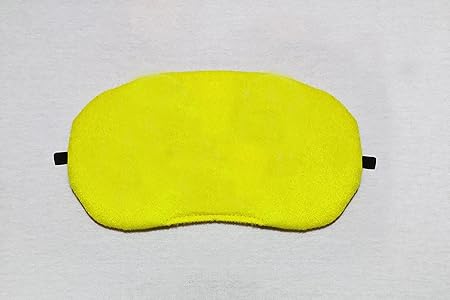 JUZZII Velvet Super Soft & Smooth Sleep Mask Eye Shades for Men Women Girls Boys Kids - Color - Bright Yellow