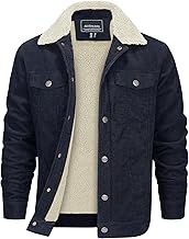 EKLENTSON Mens Winter Thermal Corduroy Jacket with Sherpa Fleece Lining and 5 Pockets