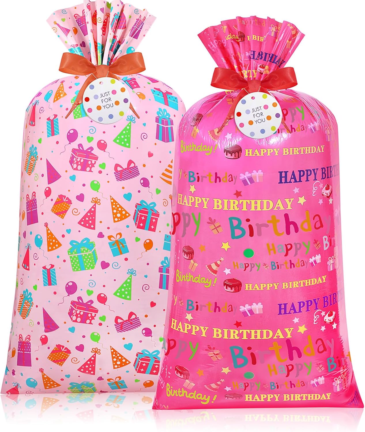 Teling 2 Pcs 70"x 40" Extra Large Jumbo Gift Bags Plastic