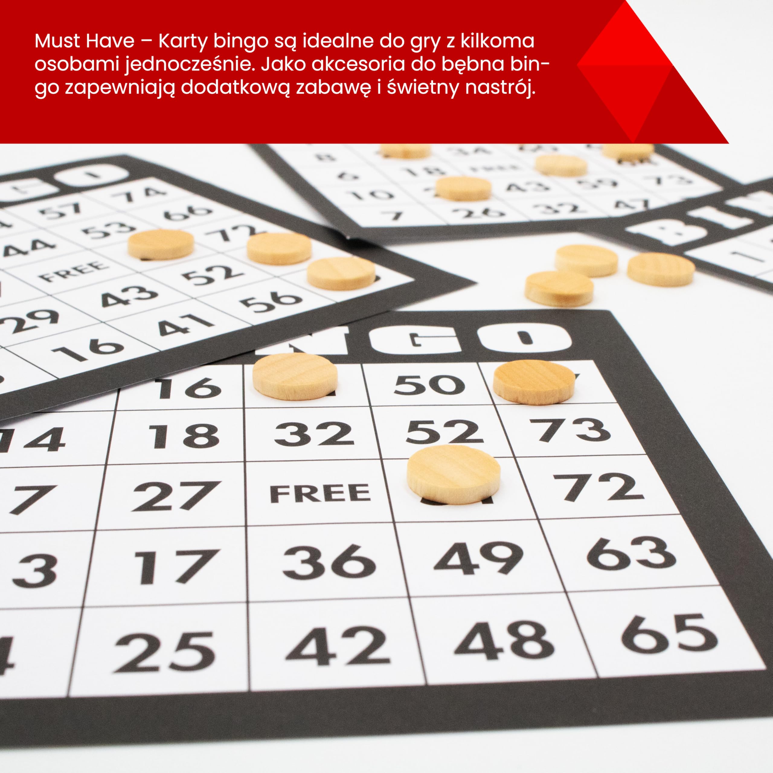 Kyto Zestaw kart bingo 500 sztuk - 500 różnych kart duży zestaw z papieru, dodatkowe karty do tradycyjnej gry, zabawy z przyjaciółmi, rodziną i dziećmi