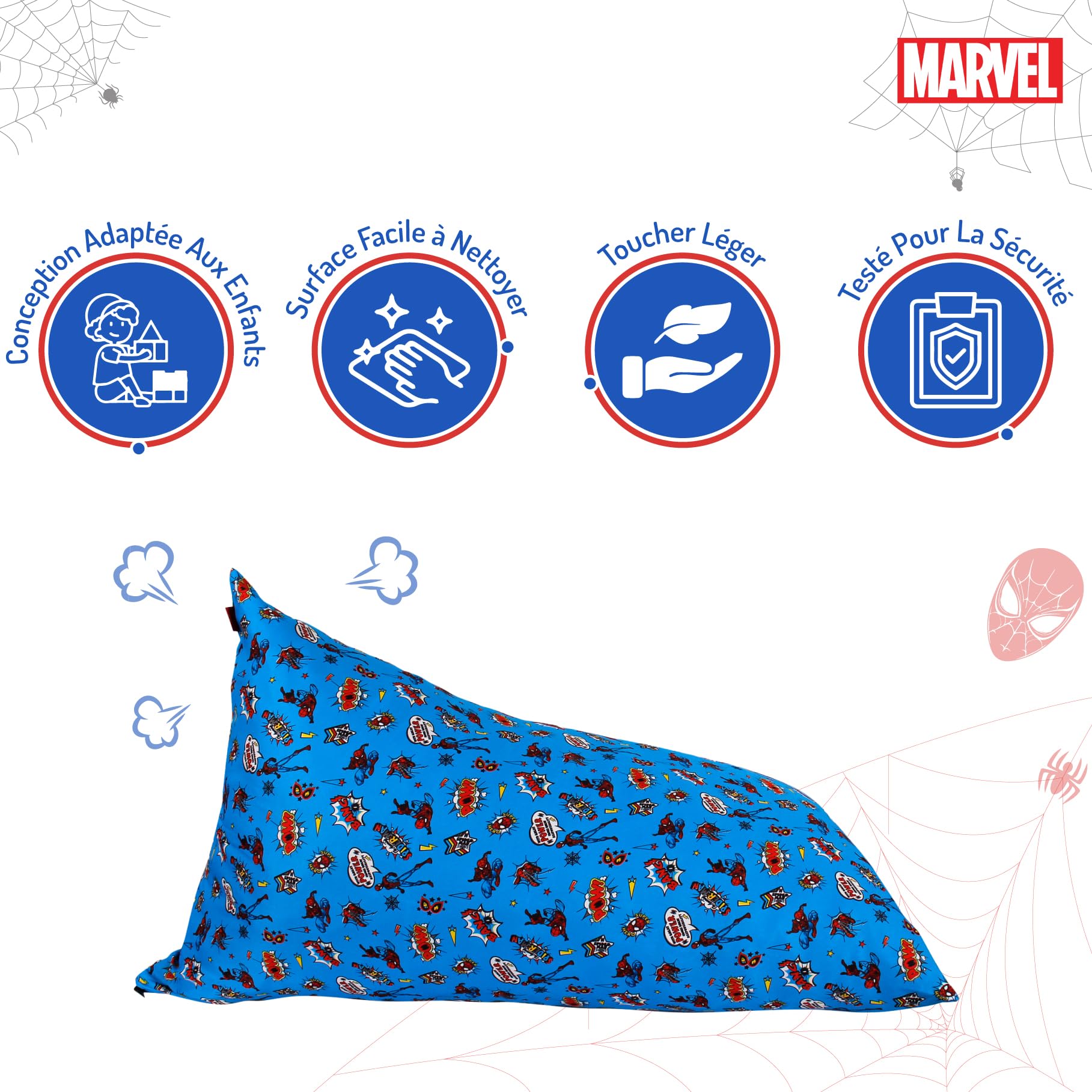 Loft 25 Pouf Poire Enfant | Pouf Chaise Relax et Confortable en Polyester Doux | Léger & Facile à Nettoyer | pour Chambre, Salle de Jeux ou Salon (Spider Man)