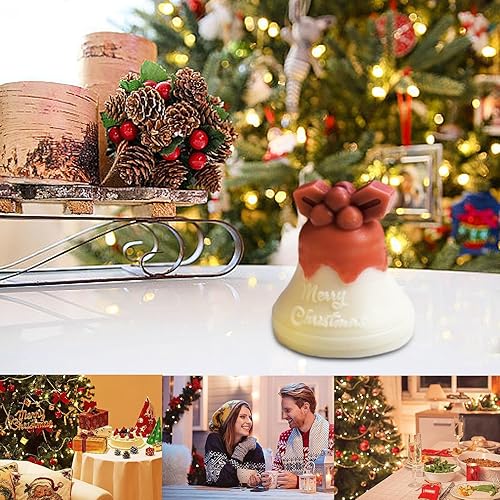 Miniatura 2 de Molde de vela de Navidad 3D, molde de vela de muñeco de nieve de Navidad, molde de silicona con forma de campanas de alce de Navidad 3D para hacer