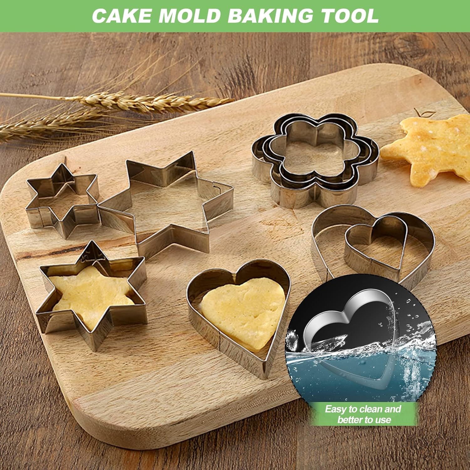 12 Pcs Stainless Steel Cookie Cutters Set, Mini Baking Molds Assortment