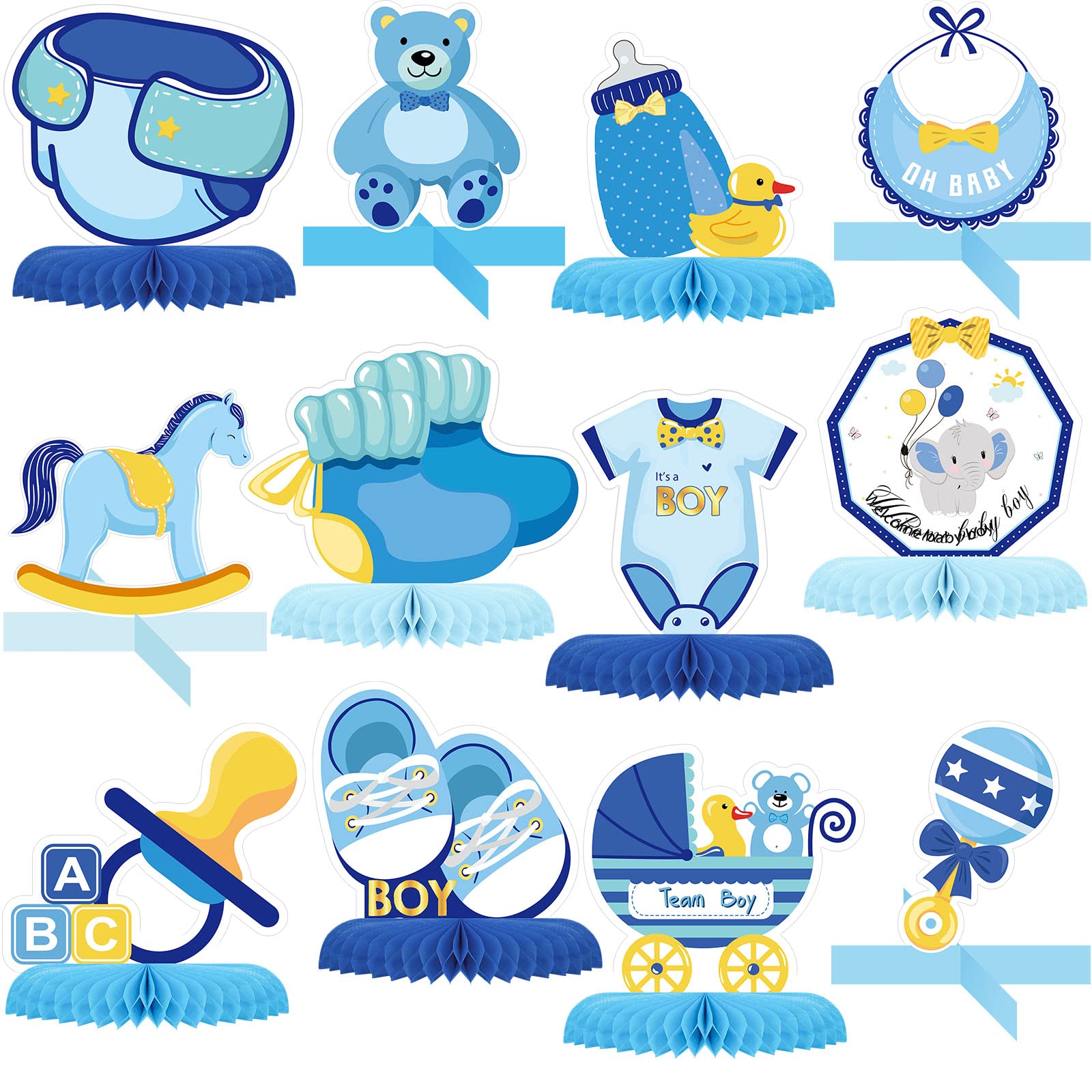 Buy 12 Pieces Gender Reveal Centerpieces Baby Shower Table