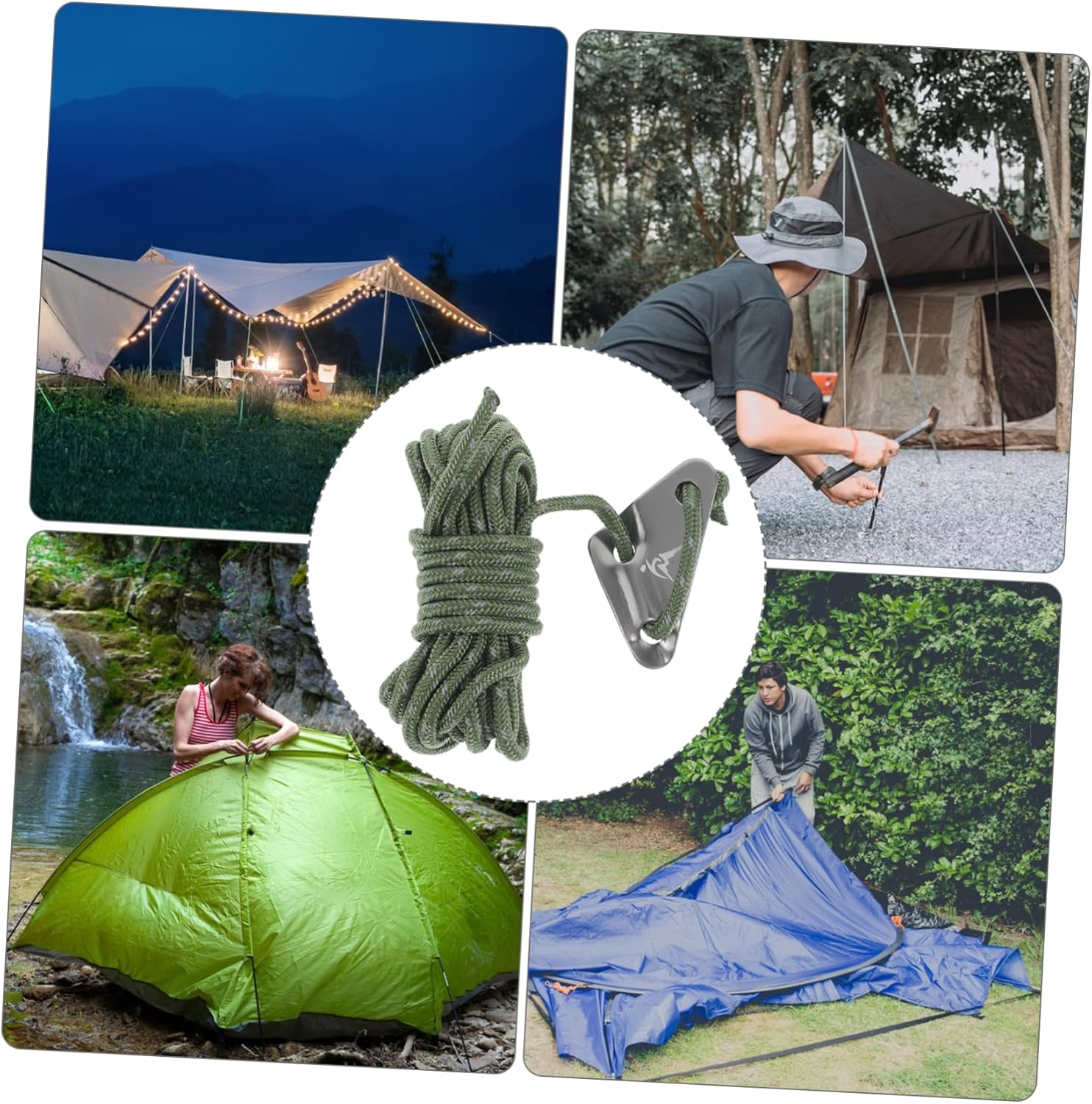 8pcs Camping Accessory Ropes Tent Wind Ropes Reflective Cord and Versatile for Outdoor Activities