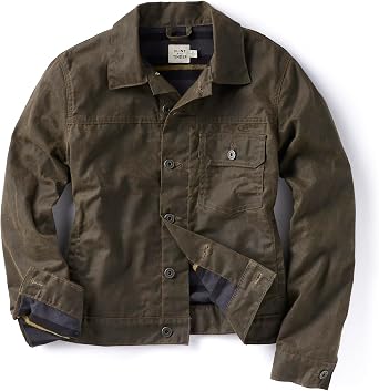 Huckberry Flint & Tinder Womens Flannel-Lined Waxed Trucker Jacket, Canvas Jackets for Women