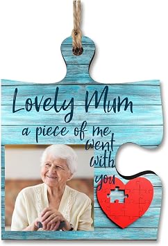 The Plum Penguin Personalised Hanging Jigsaw Puzzle Piece Piece of Me With You Remembrance Sign Photo Ornament