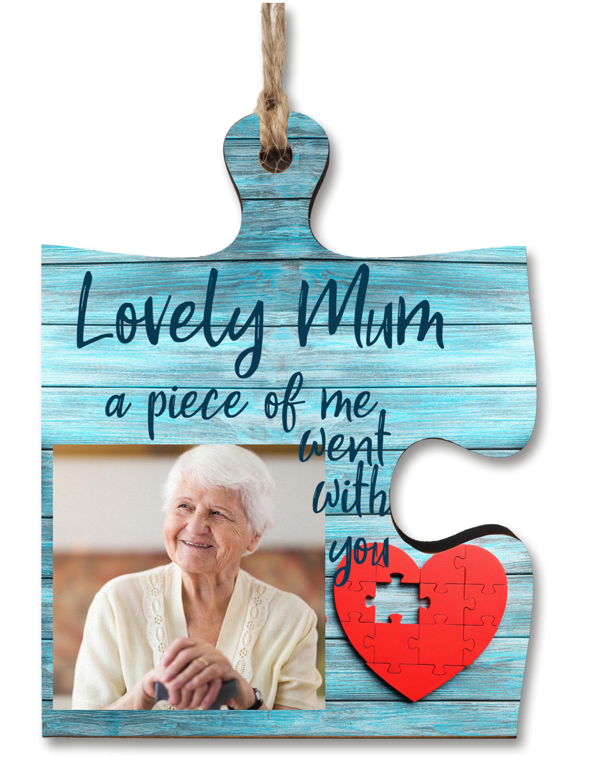 The Plum Penguin Multicolour Personalised Hanging Jigsaw Puzzle Piece Piece Of Me With You Remembrance Sign Photo Ornament
