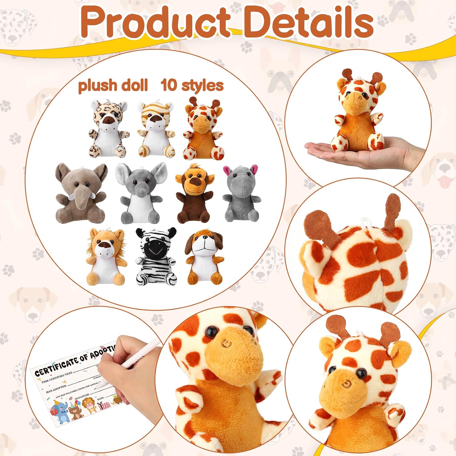 40Pcs Adopt A Pet Party Favors Mini Stuffed Animals Plush Toy Set image 3