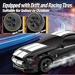 YONCHER RC Voiture Drift, Voiture Télécommande pour Enfants Ford Mustang Shelby GT500 Officieusement autorisée, 1:24 20KM/H 4WD RC Voitures avec lumières, Fast Racing Toy Car pour les garçons, Noir