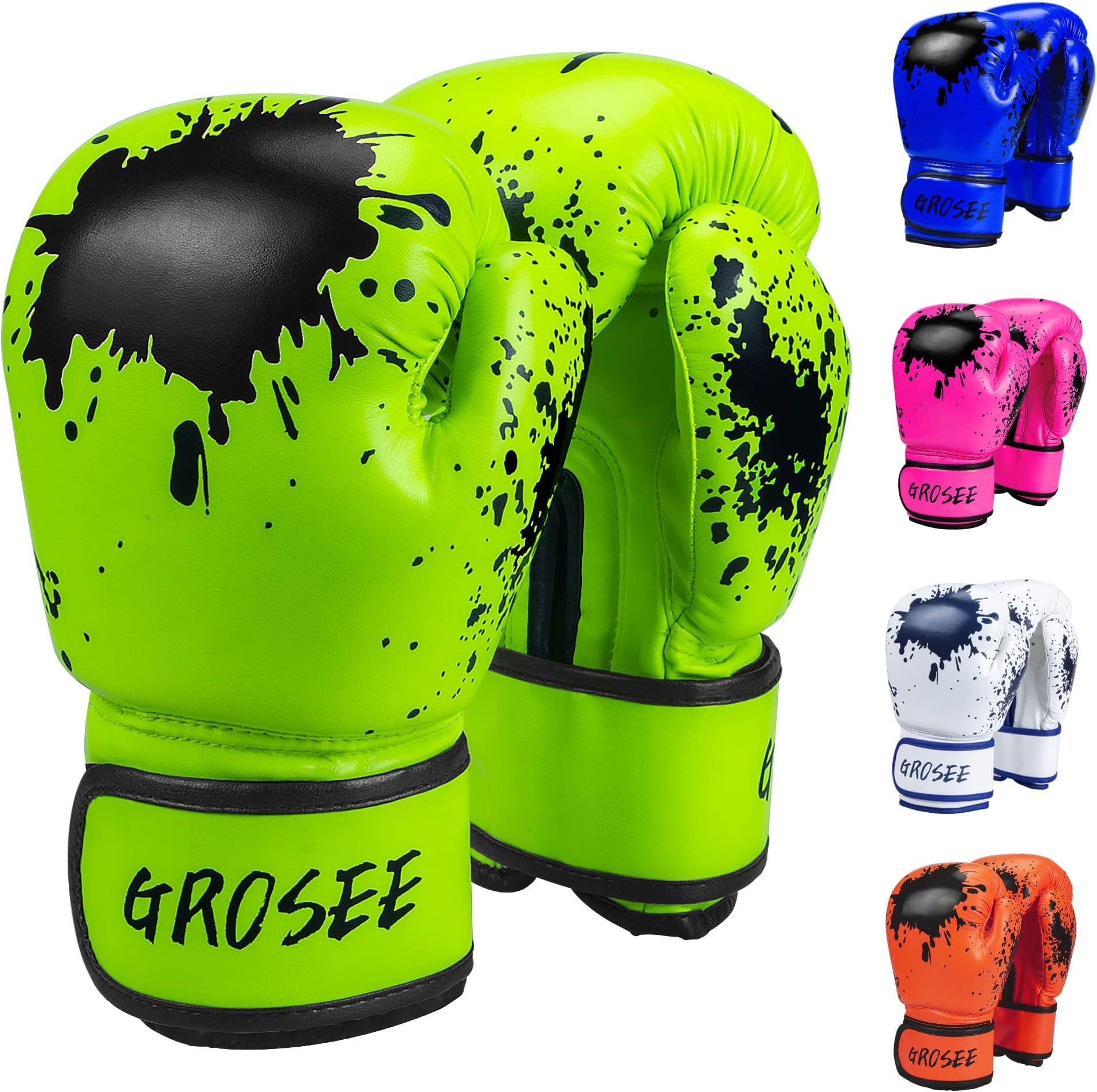 Kids Boxing Glove 6oz, 8oz, Training Sparring Gloves for Punching Bag, Kickboxing, Muay Thai, MMA, UFC, Gift for Age 6-15 Years, Leather, Boys and Girls