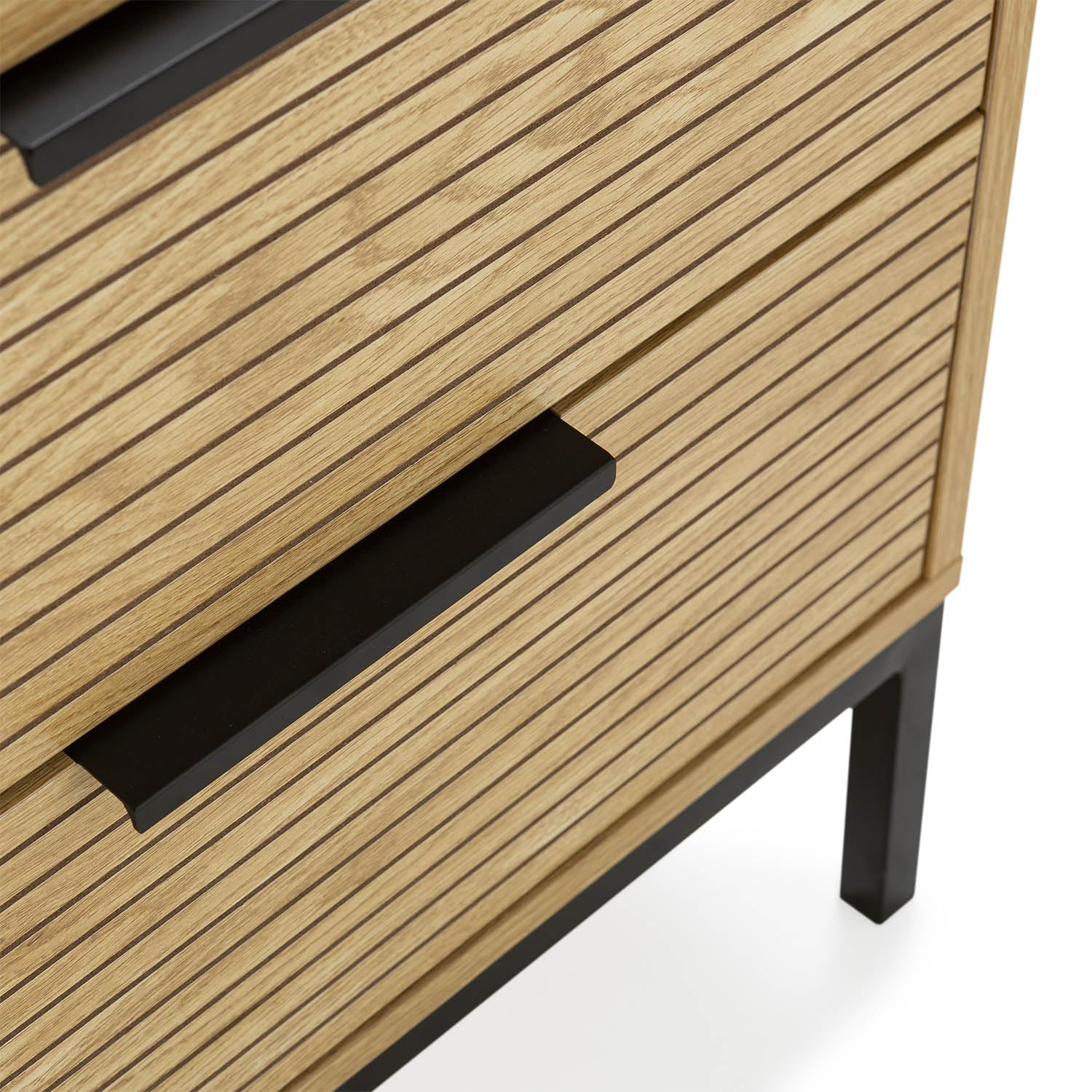 HOMN LIVING Mesita de Noche Mónica 2 cajones Color Madera, 50 cm (Ancho) 40 cm (Profundo) 55 cm (Altura)