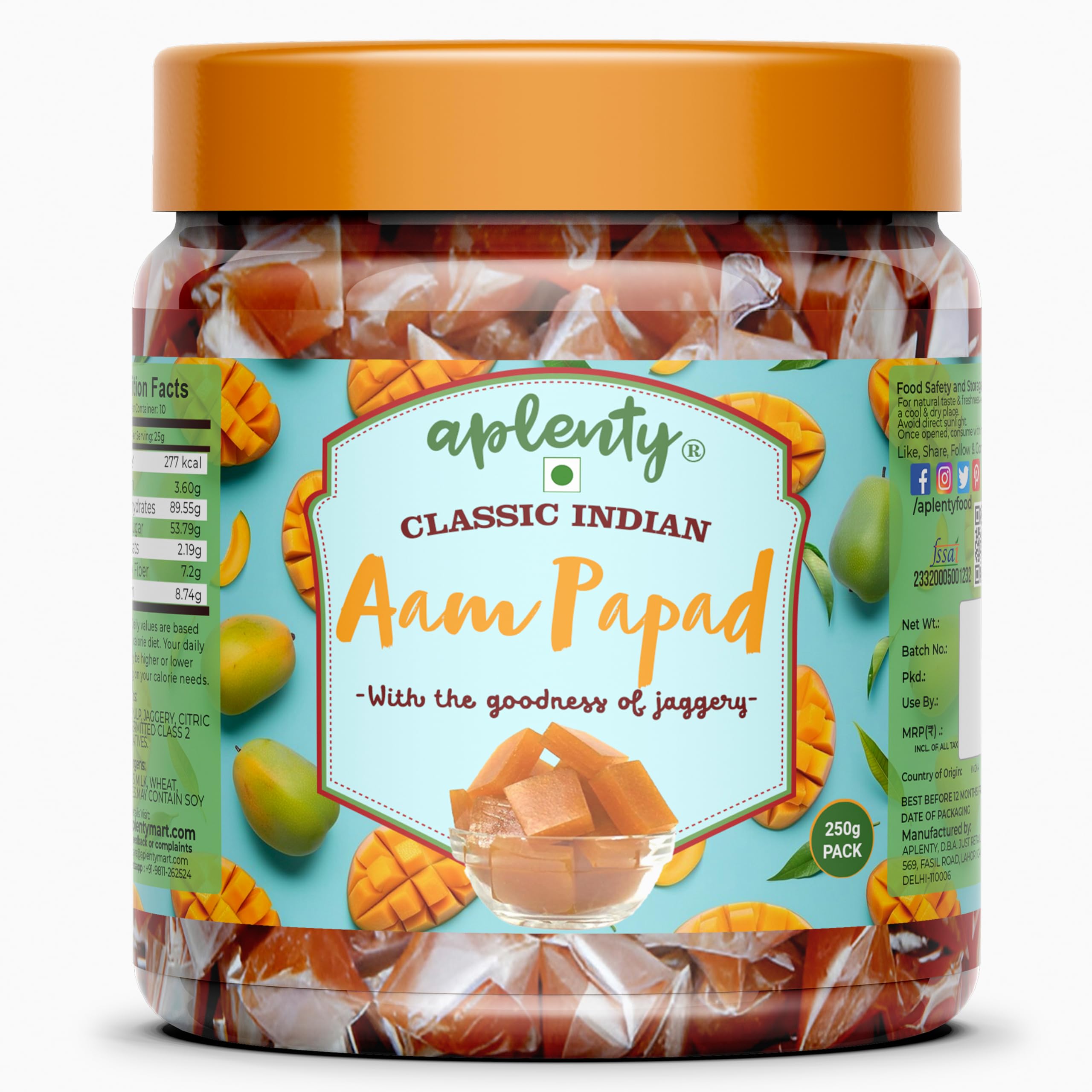 Ministry of Candies - Original Orange Aam Papad Candy Toffee - Alphonso Mango Cubes - Real Mango Candy (400 g)-image-47