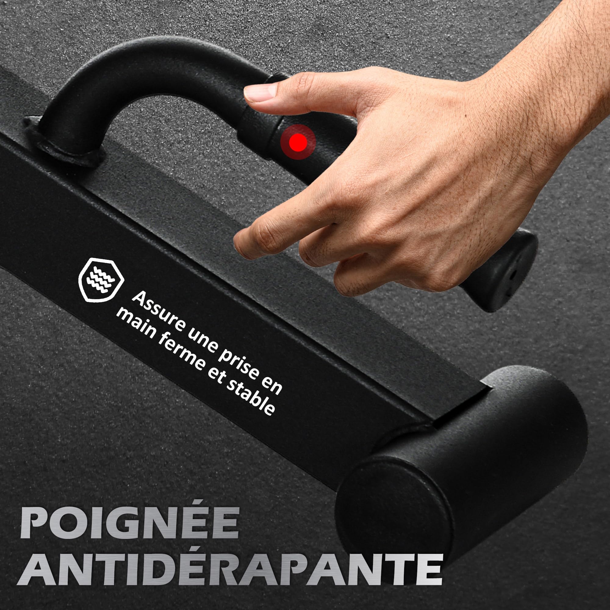SPORTNOW Cric di bilanciere con supporti per bilanciere mini deadlift jack in acciaio con impugnatura antiscivolo per il sollevamento pesi a casa, portata max. 200 kg nero