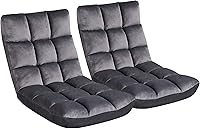 Vista 13 de Yaheetech Silla de Piso Plegable con Respaldo, Sofá de Juegos Plegable Acolchado con 14 Respaldos Ajustables, Sofá Reclinable para Adultos, Silla