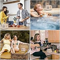 Vista 3 de Altavoz Bluetooth retro, altavoz vintage inalámbrico, altavoz Bluetooth portátil inalámbrico para exteriores, compatible con emparejamiento