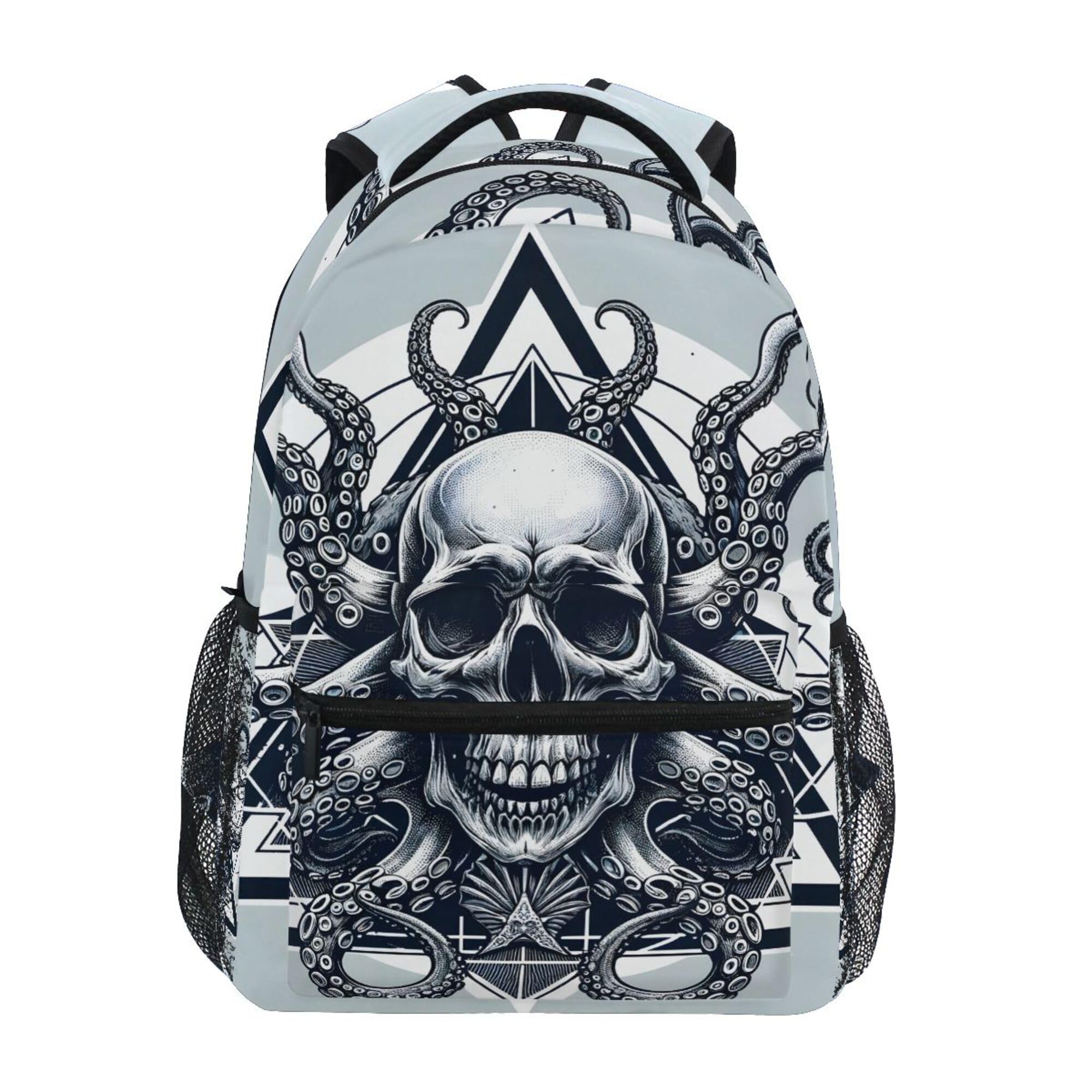 ALAZAChildren's Backpack, Schoolbag Skull Head Large Capacity Students Bookbag Rucksack Knapsack for Boys Girls Adults Teen