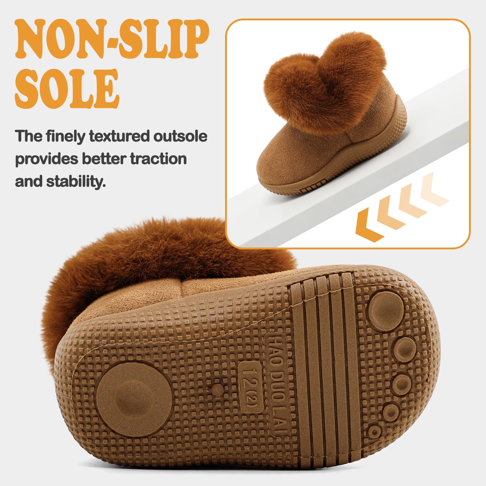 MK MATT KEELY Bottes Bébé Fille Hiver 0-5 Ans Bottines de Neige Enfant Chaussures Chaud Extérieur avec Semelle Caoutchouc Souples