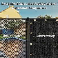 Vista 3 de Shade&Beyond Pantalla de Privacidad Negra de 6'x5' Cubierta de Valla 170 GSM Malla de Cercado Panel de Valla para Pared Jardín Patio Patio Trasero