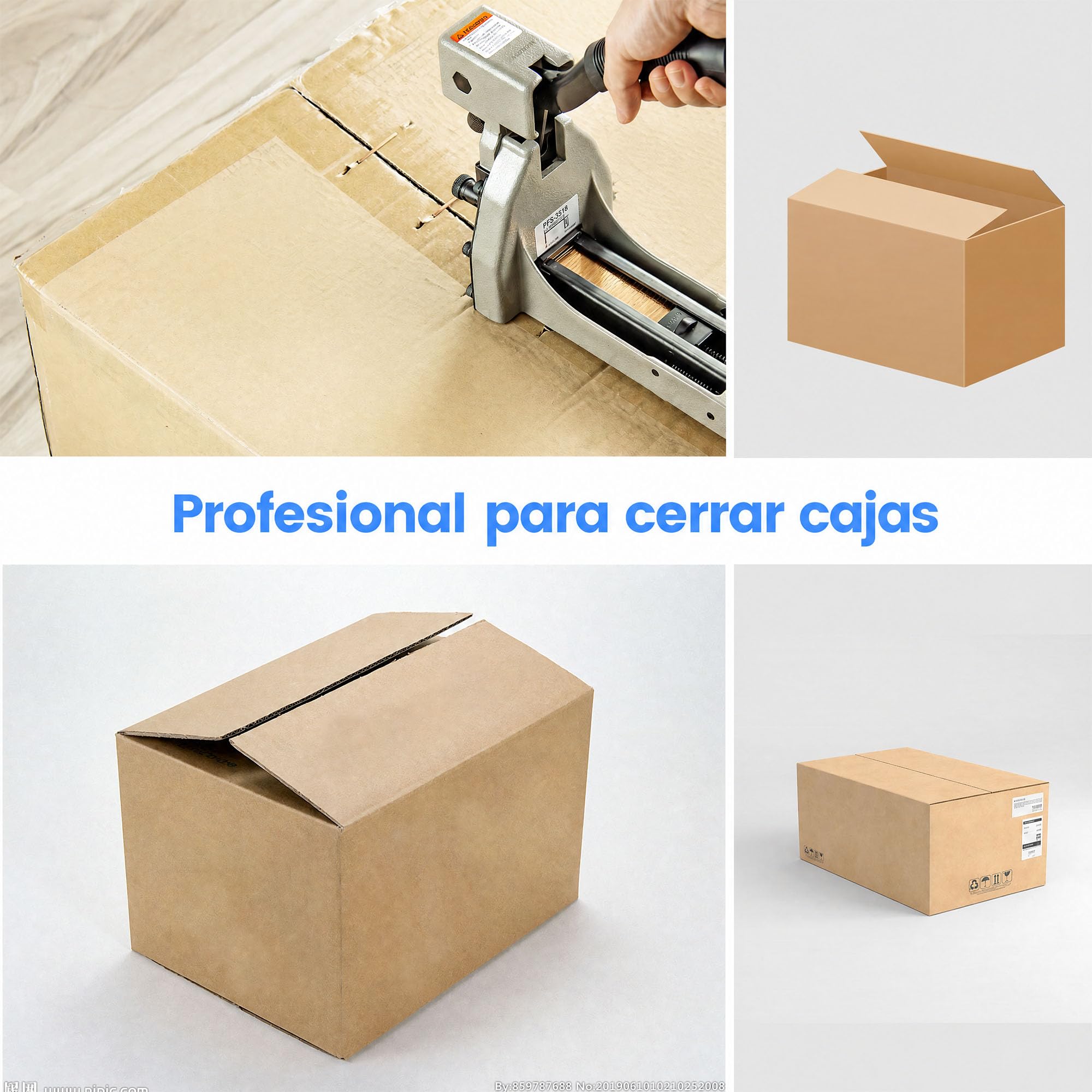 meite Grapas para Cierre de Cajas de Cartón, Calibre 16, Corona Ancha de 34,7 mm, Pata de 15 mm, Recubiertas de Cobre, para Grapadora Neumática o Manual, Embalaje de Cartón, 2.000