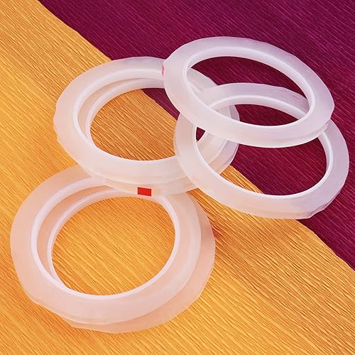 Miniatura 7 de GLAMFIELDS 6 rollos de cintas florales de 14 pulgadas, cinta floral transparente, cinta floral blanca para envoltura de tallo de ramo, cinta de