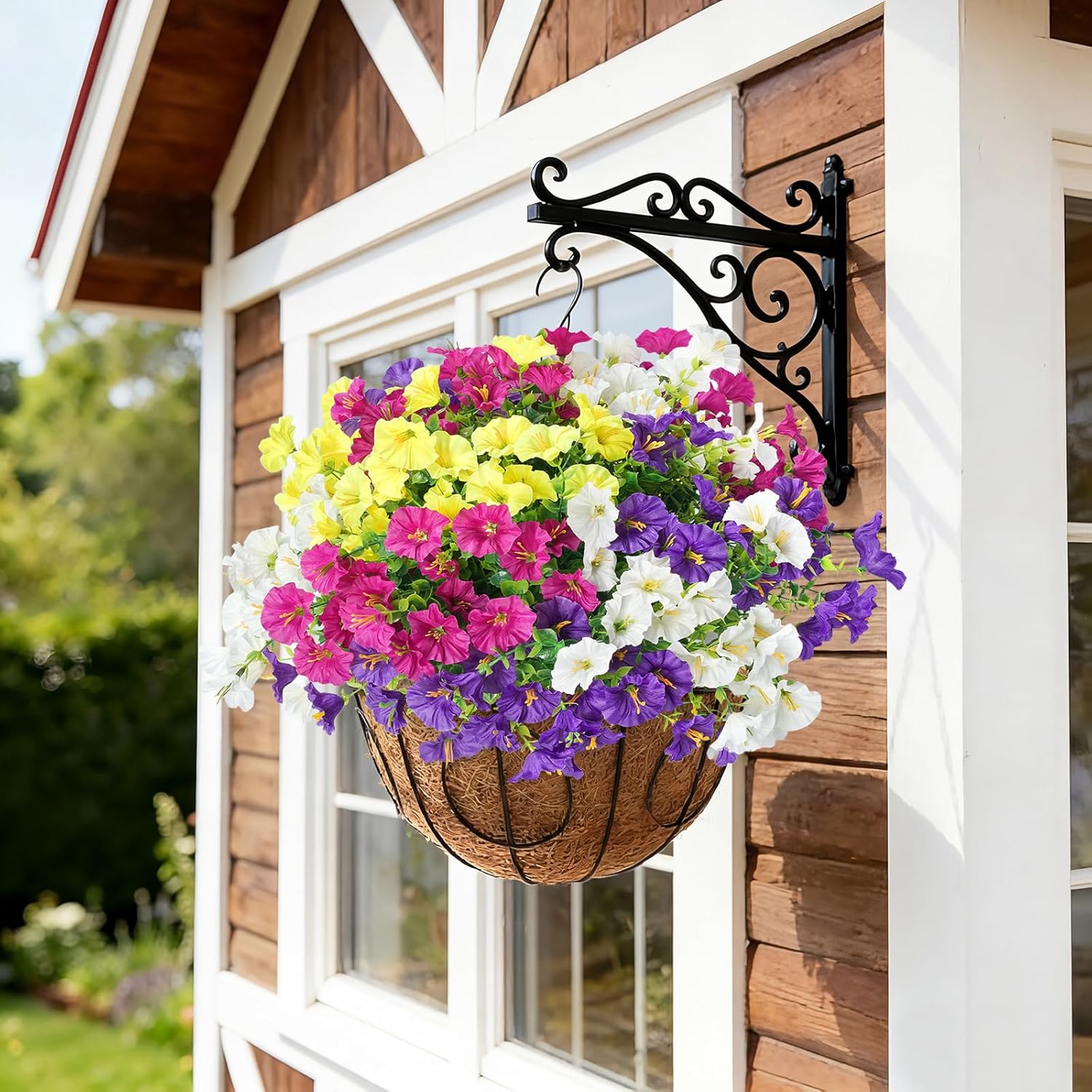 Cekene 16 Bundles Artificial Flowers for Outdoors Faux Outdoor Flowers UV Resistant Fake Silk Morning Glory Flowers Artificial Plants for Outside Spring Summer Garden Window Box Home, Mixed Color