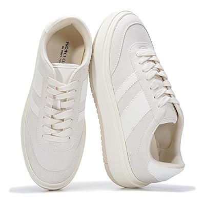 Project Cloud Platform Sneakers for Women Footwear - Memory Foam Insole Womens Shoes, Lightweight and Non-Slip Sole Lace Up Fashion Sneakers (Dodge)